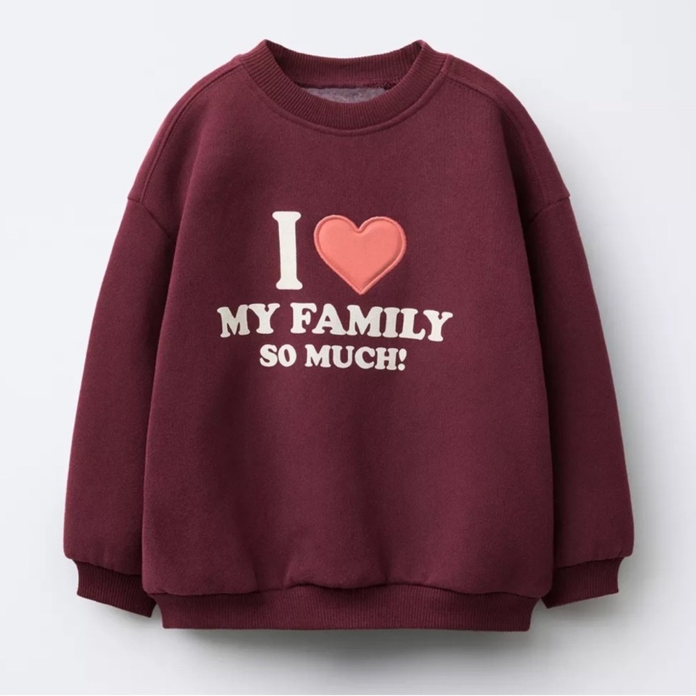 Zara TEXT PRINT SWEATSHIRT